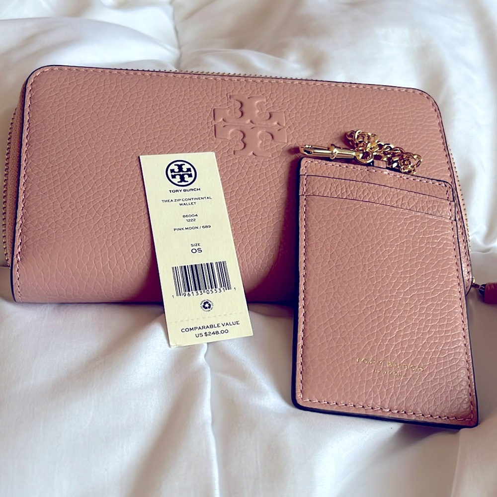 Brand new Tory Burch Pink Thea Zip Wallet